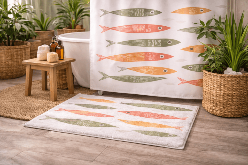 Sardine Theme bathroom set up