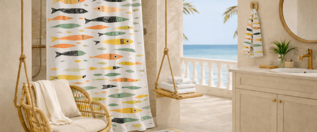 Sardine shower curtain